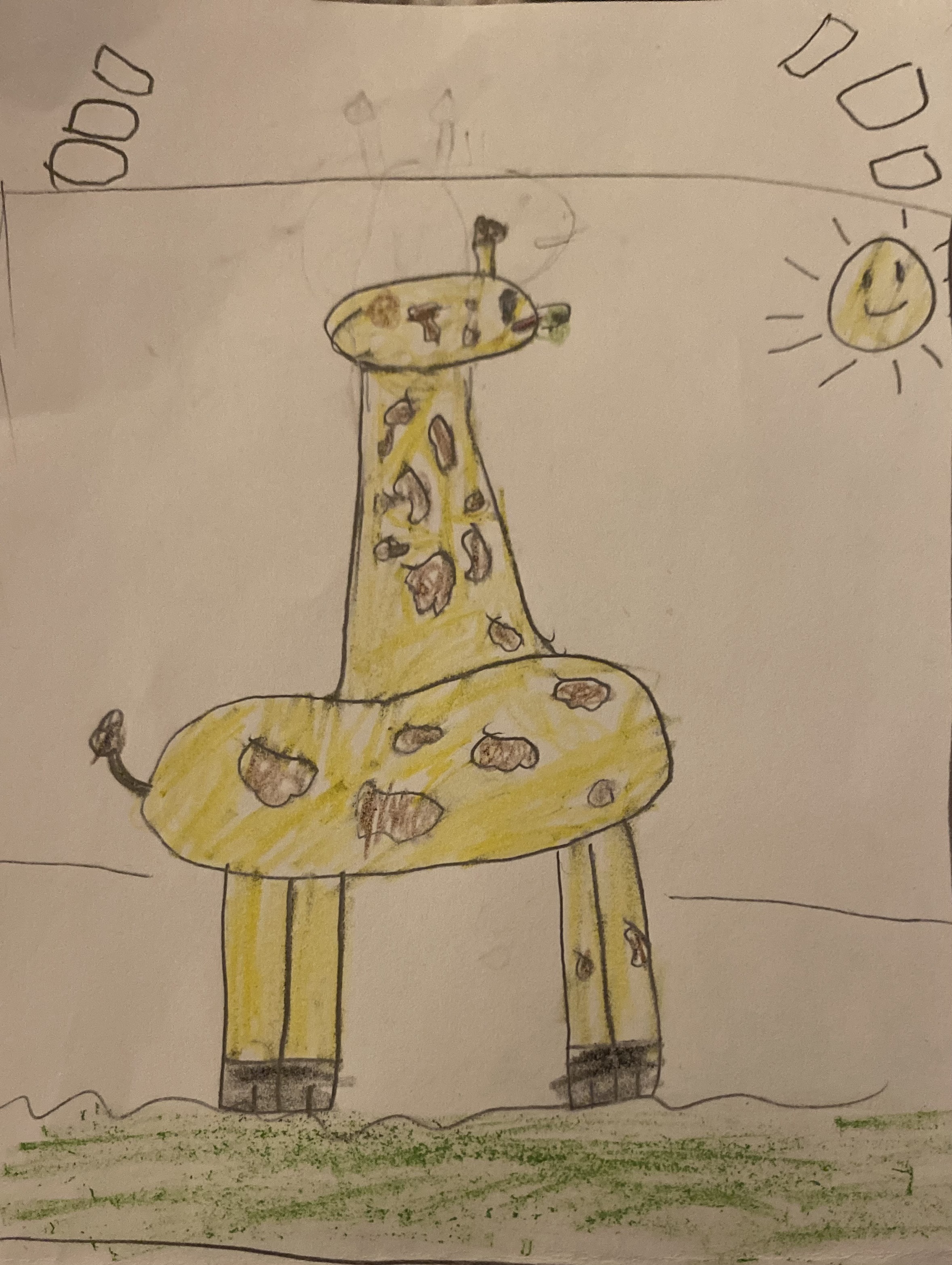 child's drawing of a giraffe